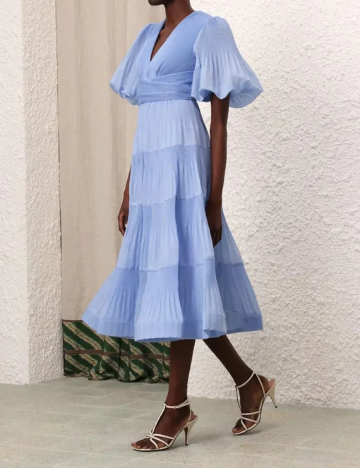 Pleated Midi Dress