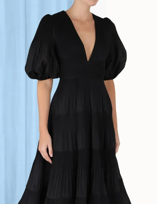 Pleated Midi Dress