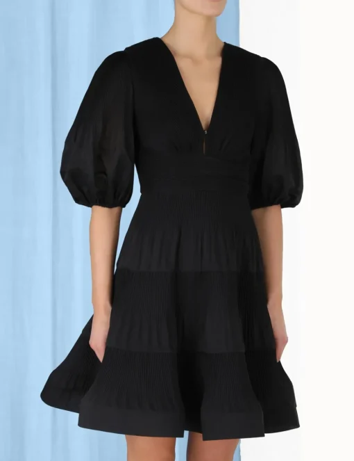 Pleated Mini Dress