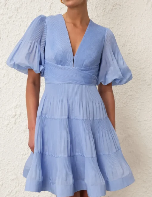 Pleated Mini Dress