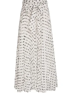 Pleated Sunray Midi Skirt