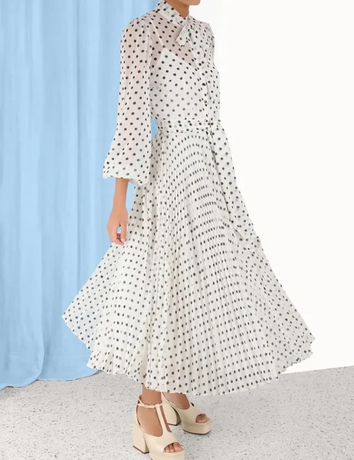 Pleated Sunray Midi Skirt