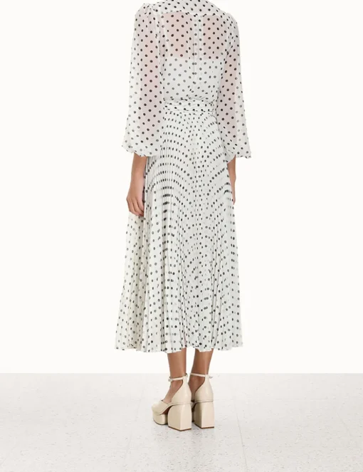 Pleated Sunray Midi Skirt