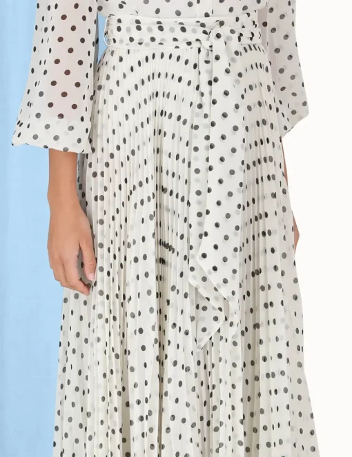 Pleated Sunray Midi Skirt