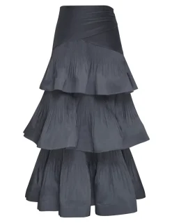Pleated Tiered Skirt