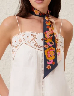Printed Silk Ribbon Scarf
