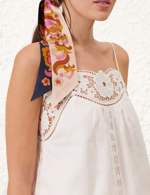 Printed Silk Ribbon Scarf