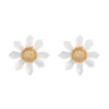 Quartz Sunflower Earrings