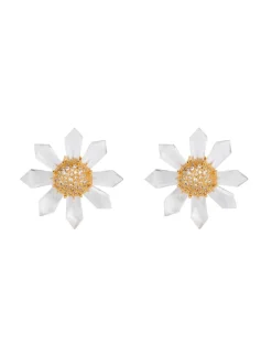 Quartz Sunflower Earrings
