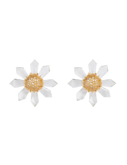 Quartz Sunflower Earrings