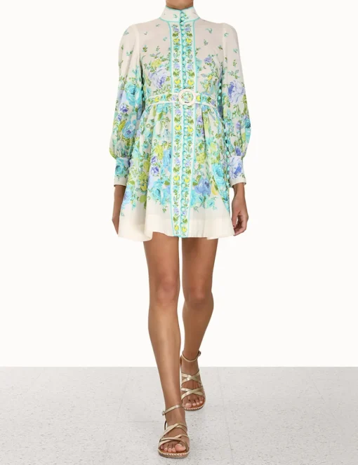 Raie Buttoned Mini Dress