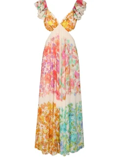 Raie Frill Shoulder Midi Dress