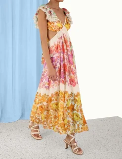 Raie Frill Shoulder Midi Dress