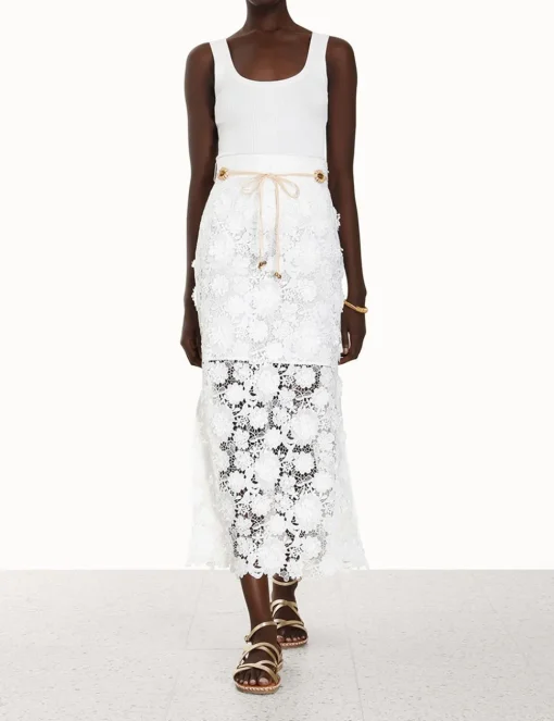 Raie Lace Flower Skirt