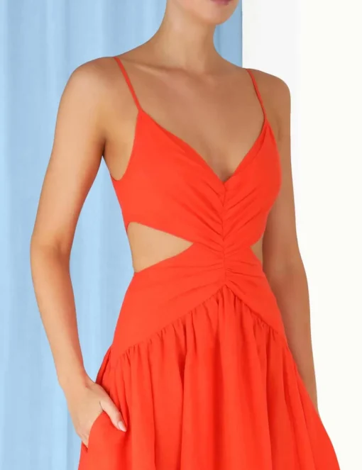 Raie Plunge Cut Out Midi Dress