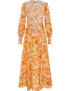 Raie Smocked Bodice Midi Dress