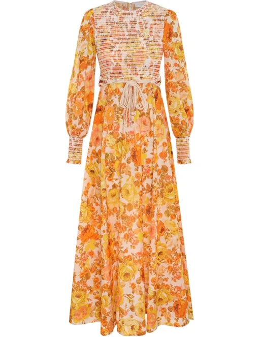 Raie Smocked Bodice Midi Dress