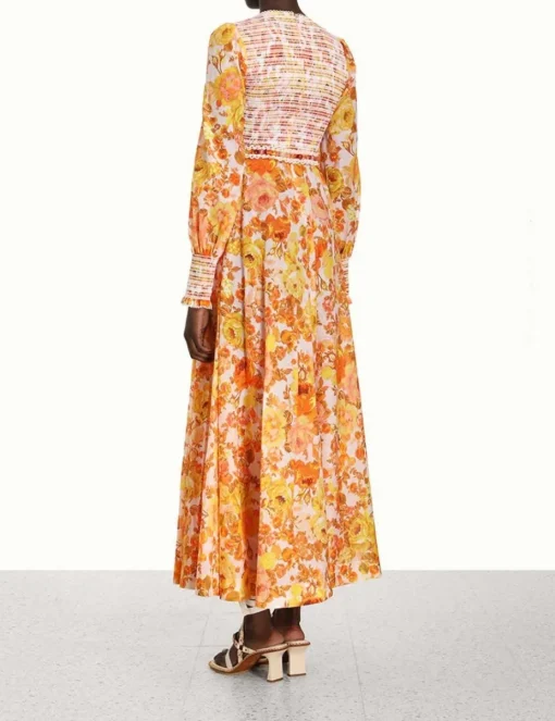 Raie Smocked Bodice Midi Dress
