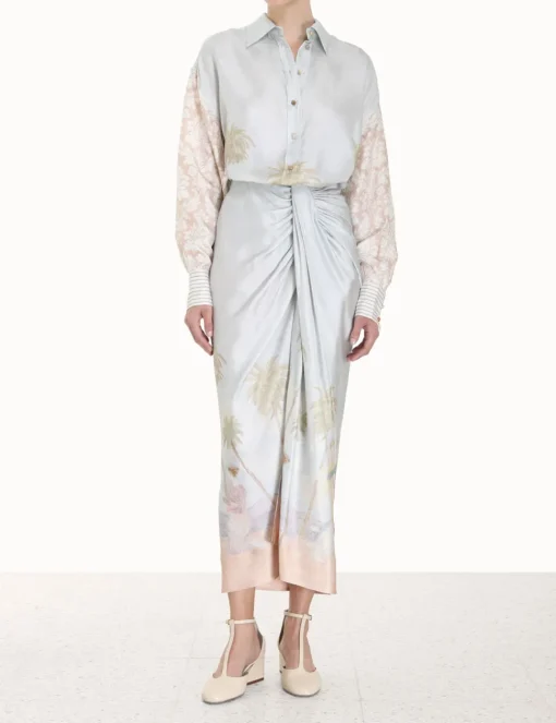 Sensory Drape Midi Skirt