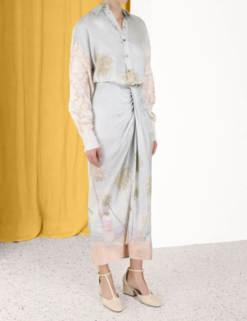 Sensory Drape Midi Skirt