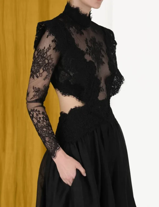 Sensory Lace Yoke Gown