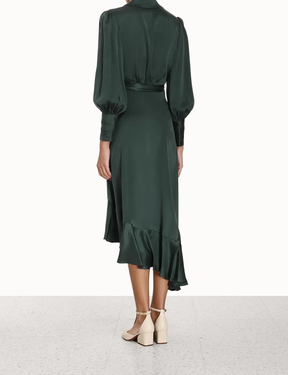 Silk Wrap Midi Dress