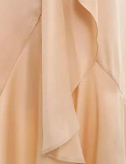 Silk Wrap Midi Dress