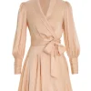 Silk Wrap Mini Dress