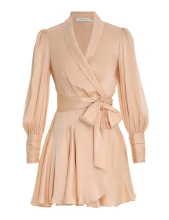 Silk Wrap Mini Dress