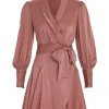 Silk Wrap Mini Dress