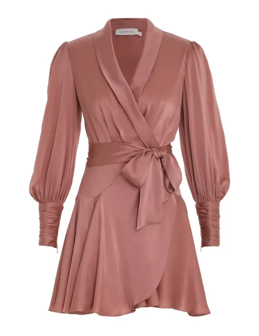 Silk Wrap Mini Dress
