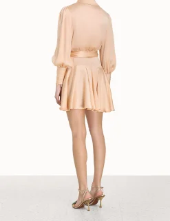 Silk Wrap Mini Dress