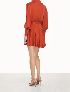 Silk Wrap Mini Dress