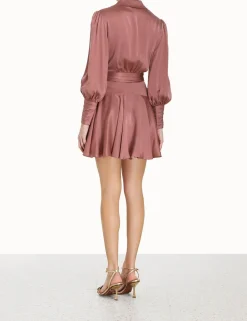 Silk Wrap Mini Dress