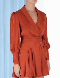 Silk Wrap Mini Dress