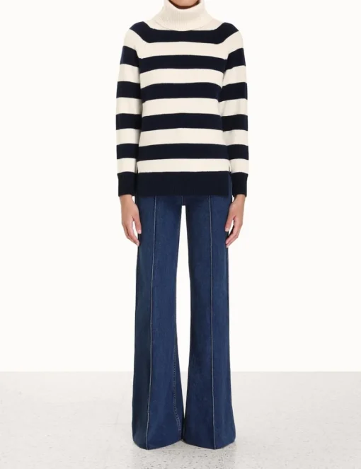 Striped Roll Neck Sweater