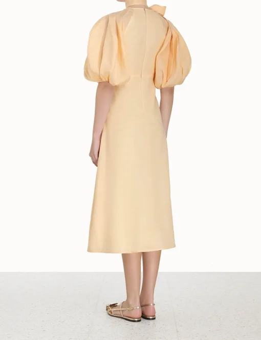 Tie Neck Midi Dress