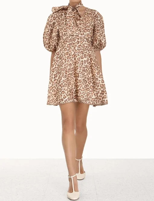 Tie Neck Mini Dress
