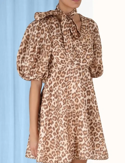 Tie Neck Mini Dress