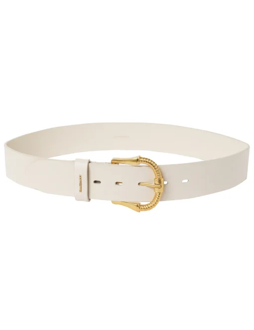 Twisted Buckle Leather Belt 40
