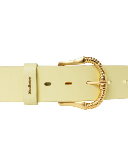Twisted Buckle Leather Belt 40