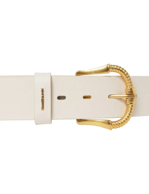 Twisted Buckle Leather Belt 40