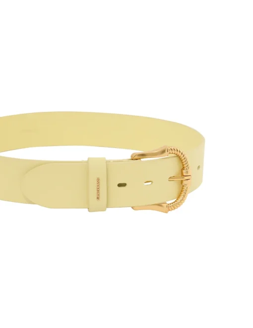 Twisted Buckle Leather Belt 40