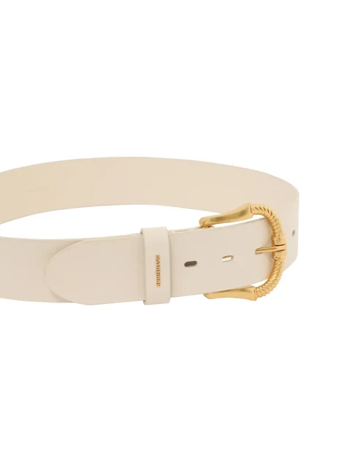 Twisted Buckle Leather Belt 40