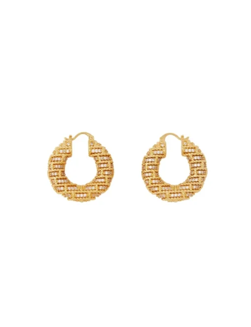 Twisted Rope Pave Hoops