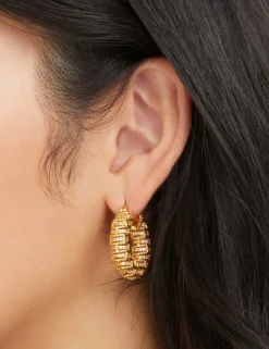 Twisted Rope Pave Hoops