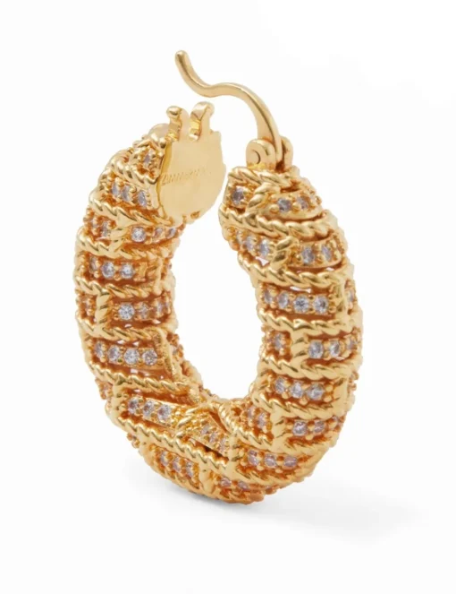 Twisted Rope Pave Hoops