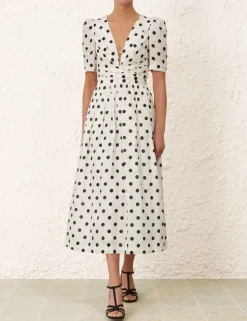 V Neck Midi Dress