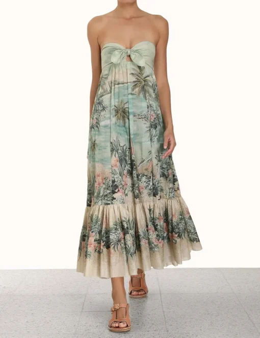 Vacay Strapless Tie Dress