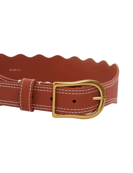 Wave Leather Waist Belt
